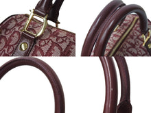 Load image into Gallery viewer, Christian Dior クリスチャンディオール ハンドバッグ トロッター柄 02-B0-0995 キャンバス レザー ボルドー 美品 中古 66704