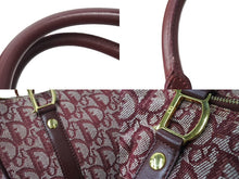 Load image into Gallery viewer, Christian Dior クリスチャンディオール ハンドバッグ トロッター柄 02-B0-0995 キャンバス レザー ボルドー 美品 中古 66704