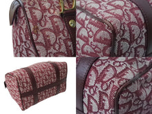 Load image into Gallery viewer, Christian Dior クリスチャンディオール ハンドバッグ トロッター柄 02-B0-0995 キャンバス レザー ボルドー 美品 中古 66704