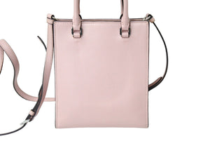 PRADA プラダ ハンドバッグ ショルダーバッグ 2WAY 1BA333 三角ロゴ カーフスキン ピンク シルバー金具 美品 中古 66707 