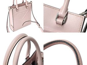 PRADA プラダ ハンドバッグ ショルダーバッグ 2WAY 1BA333 三角ロゴ カーフスキン ピンク シルバー金具 美品 中古 66707 