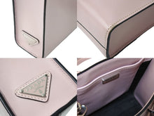 画像をギャラリービューアに読み込む, PRADA プラダ ハンドバッグ ショルダーバッグ 2WAY 1BA333 三角ロゴ カーフスキン ピンク シルバー金具 美品 中古 66707 