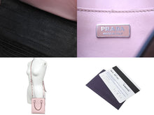 画像をギャラリービューアに読み込む, PRADA プラダ ハンドバッグ ショルダーバッグ 2WAY 1BA333 三角ロゴ カーフスキン ピンク シルバー金具 美品 中古 66707 