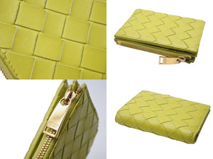 BOTTEGAVENETA ボッテガヴェネタ イントレチャート コンパクトウォレット 二つ折り財布 P01412103Q ラムスキン 美品 中古 66710