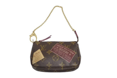 LOUIS VUITTON ルイヴィトン モノグラム ミニポシェット アクセソワール ラベルコレクション ポーチ M63798 美品 中古 66712