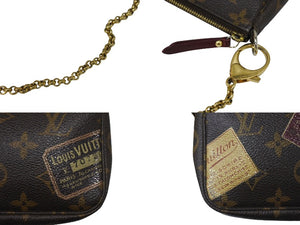 LOUIS VUITTON ルイヴィトン モノグラム ミニポシェット アクセソワール ラベルコレクション ポーチ M63798 美品 中古 66712