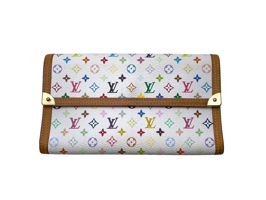 LOUIS VUITTON ルイヴィトン ポルトトレゾール インターナショナル M92659 3つ折り長財布 モノグラムキャンバス マルチカラー 美品 中古 66717