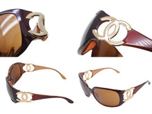 Load image into Gallery viewer, CHANEL シャネル サングラス 6014 c.808/73 サイズ64□16 120 ココマーク ブラウン ゴールド プラスチック 美品 中古 66731