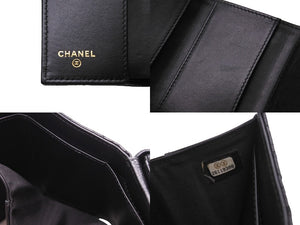 CHANEL シャネル ボーイシャネル 三つ折り財布 26番台 コンパクトウォレット キルティング ココマーク ブラック 美品 中古 66733