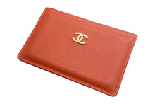 Load image into Gallery viewer, CHANEL シャネル ココマーク カードケース 6番台 2001年 レザー オレンジ ロゴ ゴールド金具 美品 中古 66735