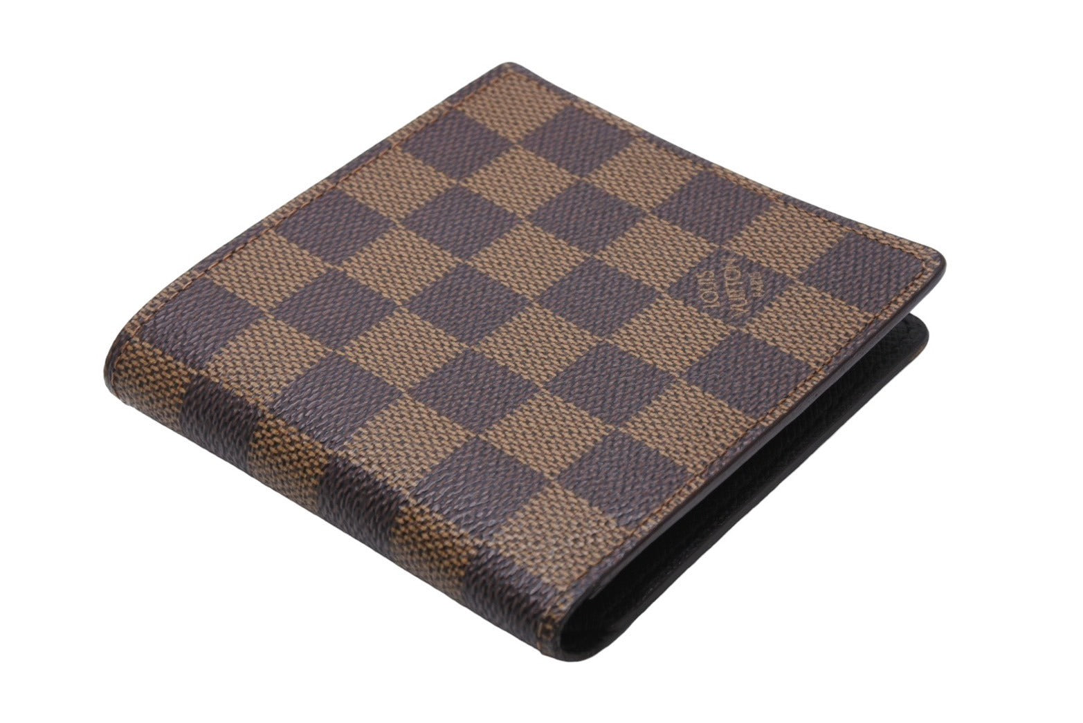 ルイヴィトン ダミエ ポルトモネビエ トレゾール 二つ折り 財布 ブラウン ② LOUIS VUITTON ルイヴィトン レディース 二つ折り財布 L字