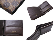 Load image into Gallery viewer, LOUIS VUITTON ルイヴィトン 二つ折り財布 ダミエ ポルト ビエカルト クレディモネ N61665 ブラウン 美品 中古 66740