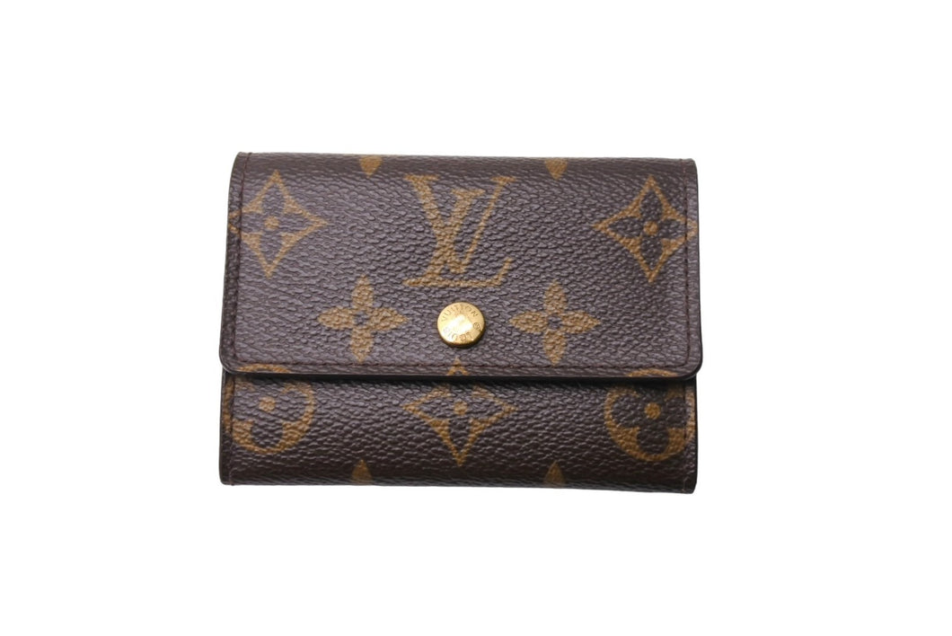極美品 LOUIS VUITTON ルイヴィトン ポルトモネ プラ コインケース M61930 モノグラムキャンバス ゴールド金具 ブラウン 中古 66745