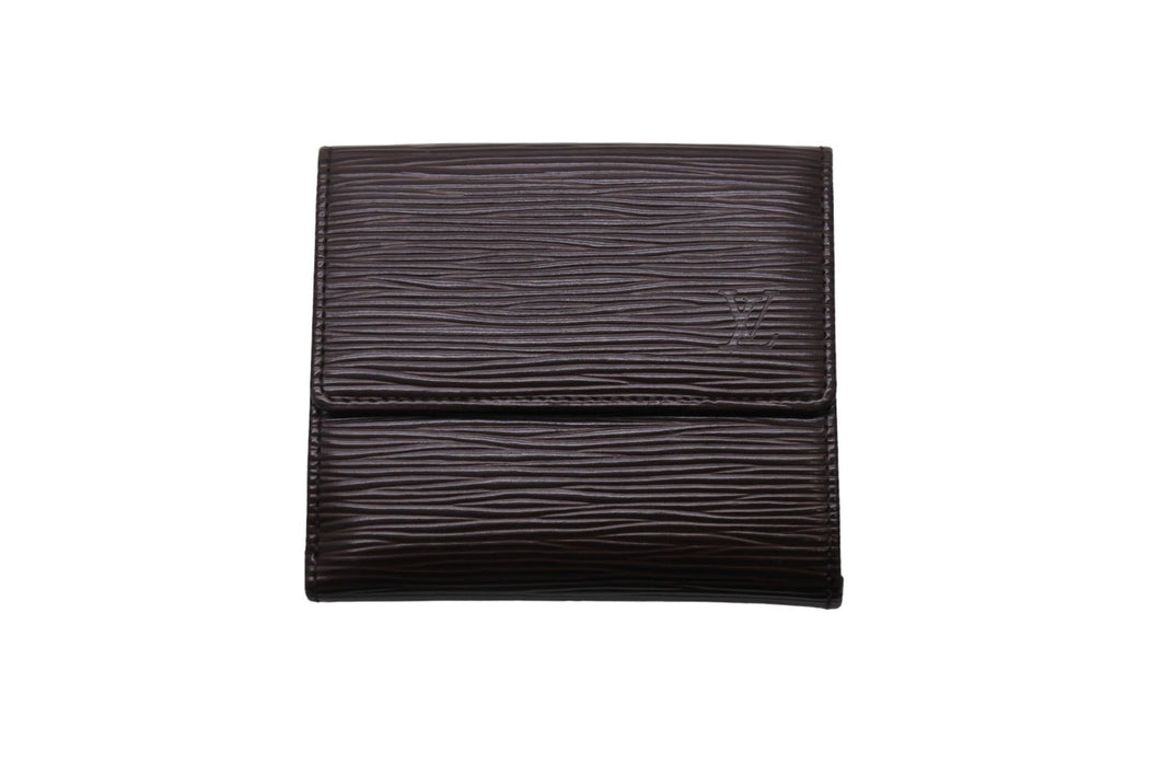 LOUIS VUITTON ルイヴィトン 二つ折り財布 Wホック ポルト モネ ビエ カルト クレディ M6348D エピレザー ブラウン 美品 中古 66748