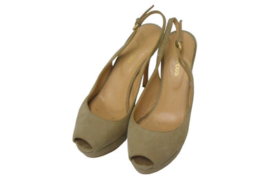 Sergio Rossi セルジオロッシ パンプス ヒール サイズ35 1/2 スウェード レザー ベージュ イタリア製 美品 中古 66758