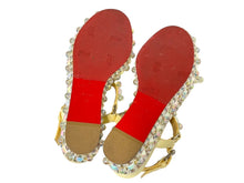 Load image into Gallery viewer, Christian Louboutin クリスチャンルブタン フラットシューズ スタッズ パール サンダル サイズ36 イエロー 美品 中古 66760