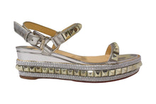 Load image into Gallery viewer, Christian Louboutin クリスチャンルブタン フラットシューズ サンダル スタッズ シルバー 美品 中古 66762
