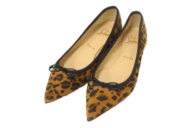 Christian Louboutin クリスチャンルブタン フラットシューズ スタッズ ヒョウ柄 サイズ35 1/2 美品 中古 66765