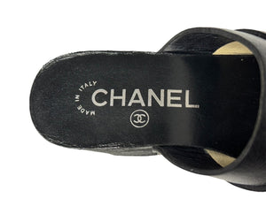 極美品 CHANEL シャネル サボサンダル ミュール サイズ36 ココマーク スタッズ クローバー メダル 星 レザー 中古 66769