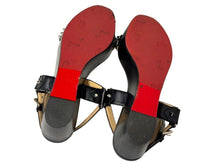 Load image into Gallery viewer, Christian Louboutin クリスチャンルブタン スタッズサンダル ヴェッジソール サイズ36 1/2 シルバー金具 ブラック 美品 中古 66772