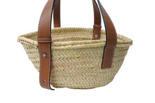 Load image into Gallery viewer, 新品同様 LOEWE ロエベ バスケットバッグ ハンドバッグ 327.02.S93 ヤシの葉＆カーフ ベージュ シルバー金具 中古 66773