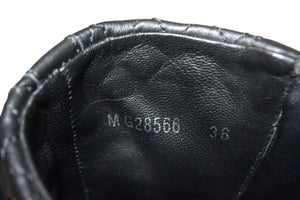 CHANEL シャネル ブーツ キルティング レザー エンジニアブーツ G28566 マトラッセ サイズ 36 レディース ブラック 良品 中古 66774