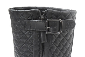 CHANEL シャネル ブーツ キルティング レザー エンジニアブーツ G28566 マトラッセ サイズ 36 レディース ブラック 良品 中古 66774