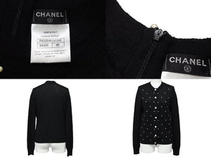 CHANEL シャネル アンサンブル サイズ36 ワンピース カーディガン P50094K06342 ココマーク パール ブラック 美品 中古 66788