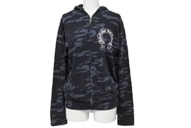 極美品 CHROME HEARTS クロムハーツ パーカー サイズXS ホースシュー CHプラス カモフラ柄 ダガージップ シルバー925 中古 66790