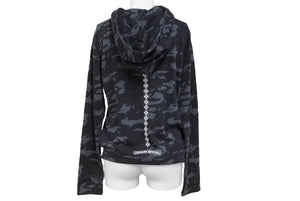 極美品 CHROME HEARTS クロムハーツ パーカー サイズXS ホースシュー CHプラス カモフラ柄 ダガージップ シルバー925 中古 66790