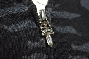 極美品 CHROME HEARTS クロムハーツ パーカー サイズXS ホースシュー CHプラス カモフラ柄 ダガージップ シルバー925 中古 66790