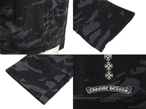 極美品 CHROME HEARTS クロムハーツ パーカー サイズXS ホースシュー CHプラス カモフラ柄 ダガージップ シルバー925 中古 66790