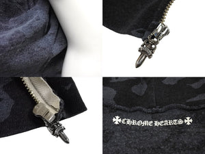 極美品 CHROME HEARTS クロムハーツ パーカー サイズXS ホースシュー CHプラス カモフラ柄 ダガージップ シルバー925 中古 66790