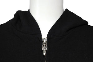 極美品 CHROME HEARTS クロムハーツ ジップアップパーカー MATTY BOY CHOMPER サイズXS マティボーイ ホースシュー ブラック 中古 66791
