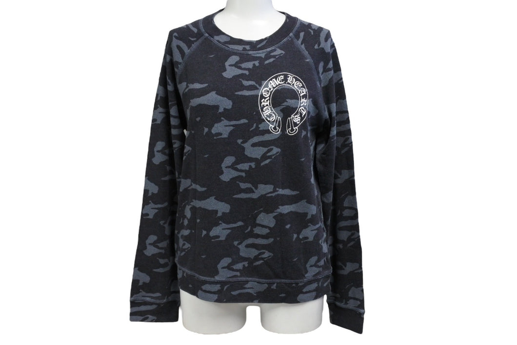 CHROME HEARTS クロムハーツ 長袖Ｔシャツ ホースシュー CHプラス スクロール プリント ラグラン カモフラ柄 美品 中古 66792