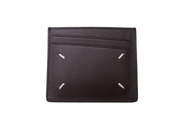 極美品 Maison Margiela メゾンマルジェラ カードケース S35UI0432P2686 ステッチレザー ブラウン 中古 66796