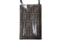 画像をギャラリービューアに読み込む, 極美品 FENDI フェンディ ミニショルダーバッグ フォンケース 2WAY ズッカ柄 シルバー金具 ブラウン 中古 66797 