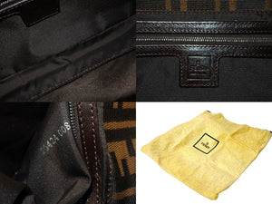 極美品 FENDI フェンディ マンマバケット ハンドバッグ ズッカ柄 ズッカ ブラウン シルバー金具 中古 66798