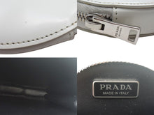 画像をギャラリービューアに読み込む, PRADA プラダ テント パレザー チェーンショルダーバッグ ポシェット INR003 ホワイト エナメル シルバー金具 中古美品 66799 