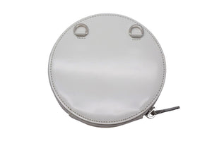 PRADA プラダ テント パレザー チェーンショルダーバッグ ポシェット INR003 ホワイト エナメル シルバー金具 中古美品 66799 