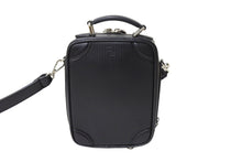 画像をギャラリービューアに読み込む, 極美品 FENDI フェンディ ショルダーバッグ ポシェット 7VA542 2WAY レザー シルバー金具 ブラック 中古 66801 