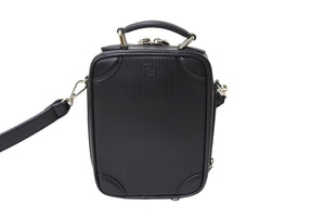 極美品 FENDI フェンディ ショルダーバッグ ポシェット 7VA542 2WAY レザー シルバー金具 ブラック 中古 66801 