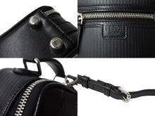 画像をギャラリービューアに読み込む, 極美品 FENDI フェンディ ショルダーバッグ ポシェット 7VA542 2WAY レザー シルバー金具 ブラック 中古 66801 