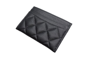 新品同様 CHANEL シャネル カードケース ココマーク キャビアスキン シリアルランダム ブラック ゴールド金具 中古 66809