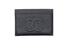 Load image into Gallery viewer, 極美品 CHANEL シャネル ココマーク ロゴ カードケース 5番台 キャビアスキン ブラック 中古 66819