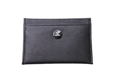 極美品 CHANEL シャネル カードケース 22番台 ココマーク キャビアスキン ブラック 名刺入れ パスケース イタリア製 中古 66822
