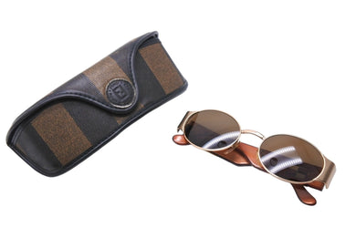 FENDI フェンディ サングラス SL7131 51 COL.H16 サイドロゴ ブラウン ゴールド イタリア製 美品 中古 66824