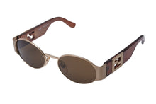 Load image into Gallery viewer, FENDI フェンディ サングラス SL7131 51 COL.H16 サイドロゴ ブラウン ゴールド イタリア製 美品 中古 66824