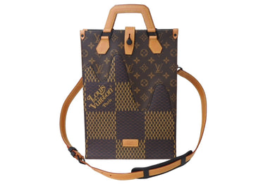極美品 LOUIS VUITTON ルイヴィトン × NIGO ニゴ― ダミエ ジャイアント モノグラム 2WAY トートバッグ N40355 中古 66831