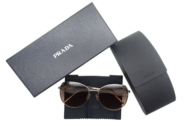 極美品 PRADA プラダ サングラス ZVN-3D0 サイドロゴ トライアングル サイズ57□18 ZVN-3D0ロゴ シルバー 中古 66835 